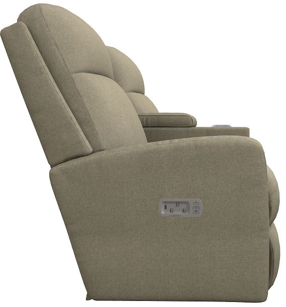 La-Z-Boy® Finley Linen Power Wall Reclining Loveseat with Console, Headrest, and Lumbar-3