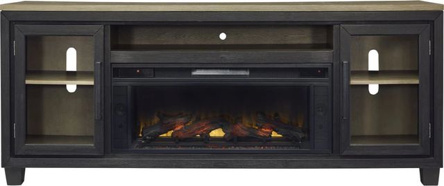 Signature Design by Ashley® Foyland Black/Brown Electric Fireplace TV Stand-1