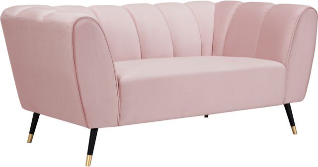 Meridian Furniture Beaumont Pink Velvet Loveseat-1
