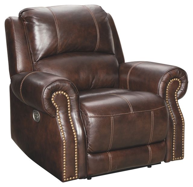 Signature Design by Ashley® Buncrana Chocolate Power Recliner with Adjustable Headrest-0