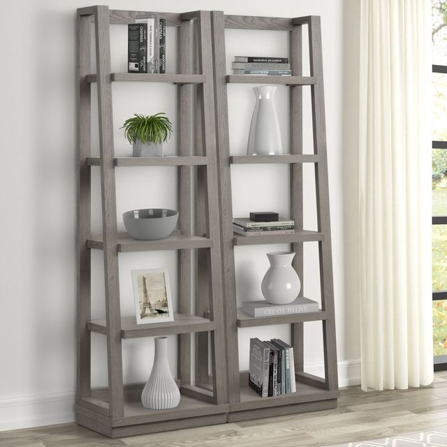 Parker House® Pure Modern 2-Piece Moonstone Angled Etagere Bookcase Piers-1