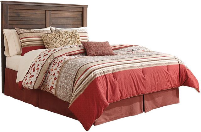 Signature Design by Ashley® Quinden 3-Piece Dark Brown King Panel Headboard with Mirrored Dresser Set-1