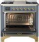 Ilve® Majestic II 36" Blue Grey Pro Style Dual Fuel Range-4