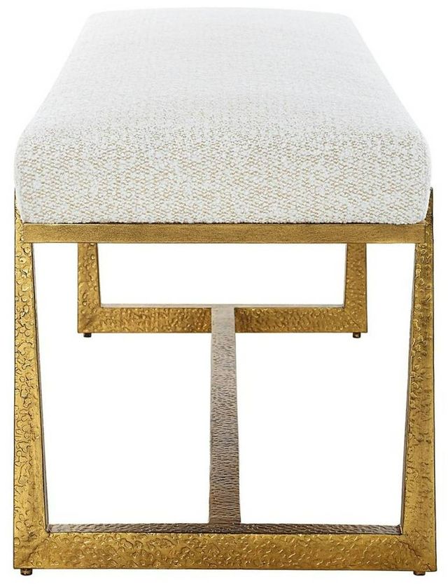Uttermost® Midas Antique Gold/Driftwood Accent Bench-4