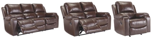 Signature Design by Ashley® Rackingburg 3-Piece Mahogany Power Recliner Living Room Set-0