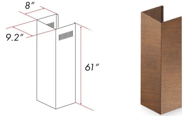 Zline Hand Hammered Copper Chimney Extension-1