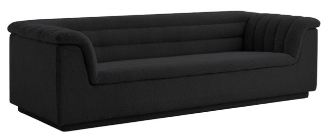 Meridian Furniture Cascade Black Boucle Fabric Sofa-0