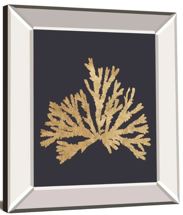 Classy Art Pacific Sea Mosses IV Indigo by Wild Apple Portfolio Mirror Framed Wall Art-1