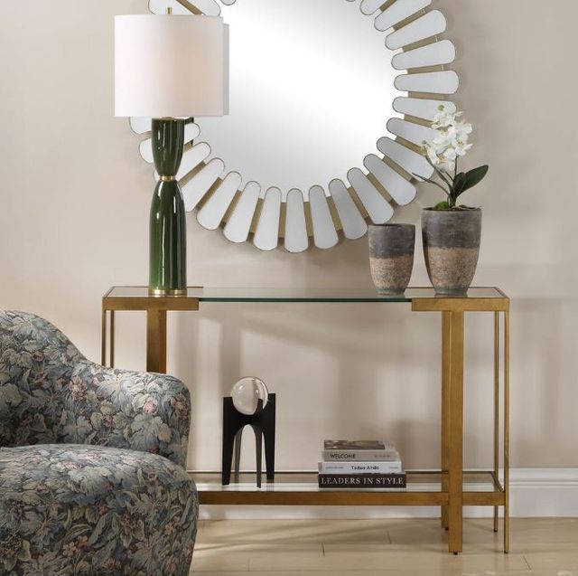 Uttermost® Kendrick Gold Leaf Glass Console Table-3