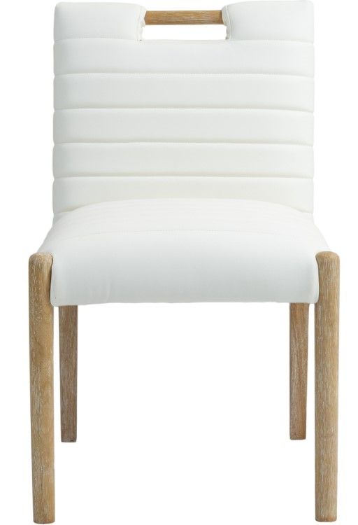 Meridian Furniture Aimee Cream/Natural Leather Dining Side Chair-1