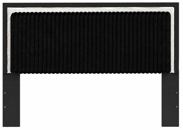 Signature Design by Ashley® Zuraleus Black Upholstered Queen Panel Headboard-1