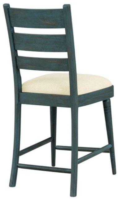 Legacy Classic Lake House Sea Glass Ladder Back Counter Stool-2