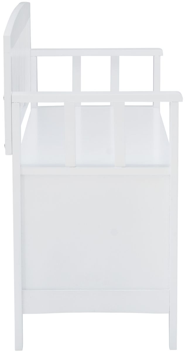 Linon Cynthia White Storage Bench-4
