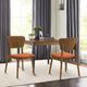 Armen Living Kalia 2-Piece Orange/Walnut Dining Side Chair Set-1