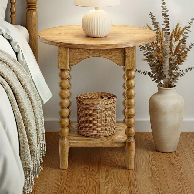 Martin Svensson Turned Wood Prairie Oak End Table-1
