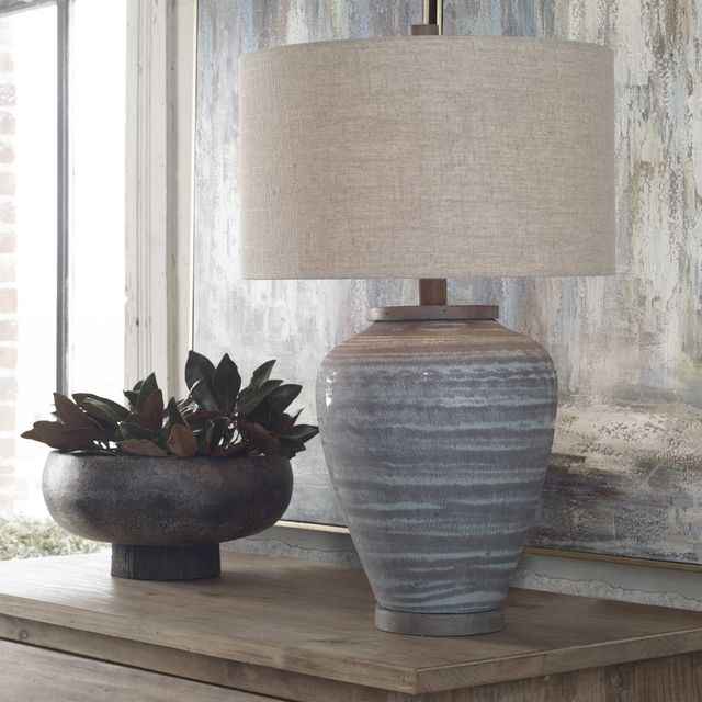 Uttermost® Pelia Light Aqua Table Lamp-1