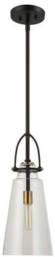 Uttermost® Saugus Antique Brass/Black 1-Light Pendant-0