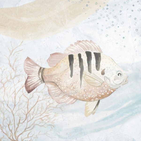Classy Art Ocean Oasis Waves Tropical Fish II by Patricia Pinto Wall Art-0