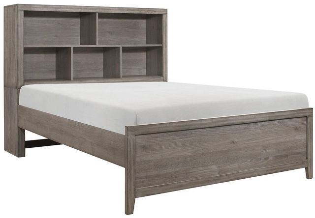 Homelegance® Woodrow Gray Queen Platform Bookcase Bed-0