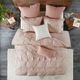 Olliix by INK+IVY 3 Piece Blush Full/Queen Masie Elastic Embroidered Cotton Duvet Cover Set-4