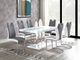Coaster® Brooklyn White High Gloss Dining Table with Steel Chrome Base-3