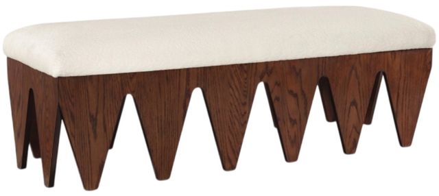 Meridian Furniture Altair Cream/Walnut Upholstered Bench-0