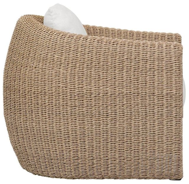 Uttermost® Tropic Golden Flax/Oyster White Wicker Indoor-Outdoor Lounge Chair with Cushion-4