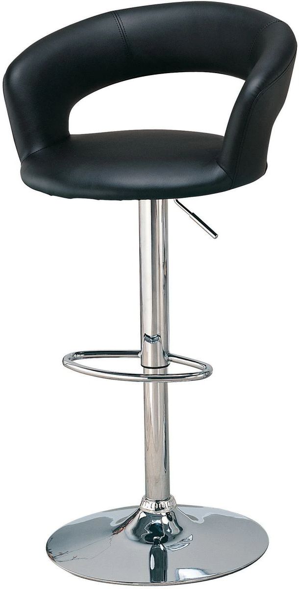 Coaster® Barraza Black/Chrome Adjustable Stool-1