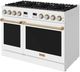 Thor Kitchen A Series 48" White Matte Pro Style Gas Range with Bronze Hardware-4