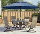 Homecrest™ Outdoor Living Customizable Shadow Rock Aluminum/Stone 42" Round Outdoor Balcony Table with Universal Base and Umbrella Hole-1