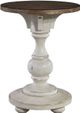 Liberty Furniture Morgan Creek Tobacco Chair Side Table with Antique White Base-0