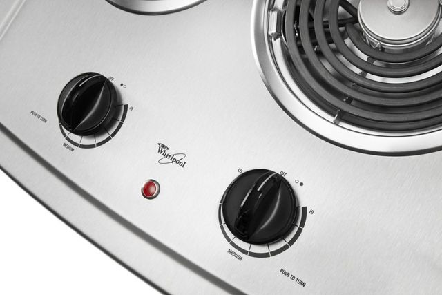 Whirlpool® 21" Black on Stainless Electric Cooktop-4