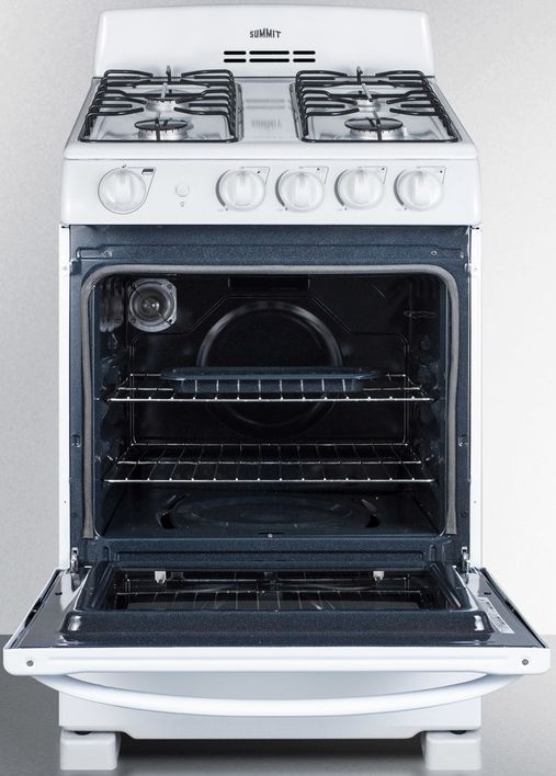 Summit® 24" White Freestanding Gas Range-1