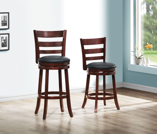 Homelegance® Edmond Black/Dark Cherry Swivel Counter Chair-1