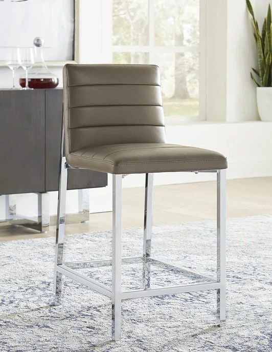Modus Furniture Amalfi Chrome/Taupe Counter Stool-1