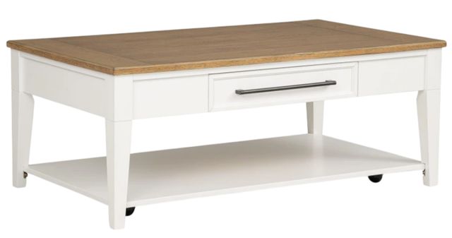 Legacy Classic Jasper Toasted Coconut Cocktail Table with Natural White Base-0