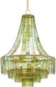 Currey & Company Vintner Dark Contemporary Gold Leaf/Green Chandelier-0