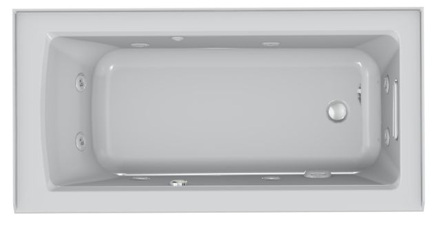 KOHLER® Archer® Ice Gray 60" x 30" Alcove Heated BubbleMassage™ Air Bath and Whirlpool Right Drain-2