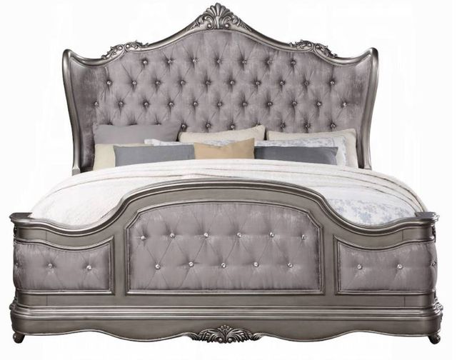 ACME Furniture Ausonia Antique Platinum Queen Panel Bed-3