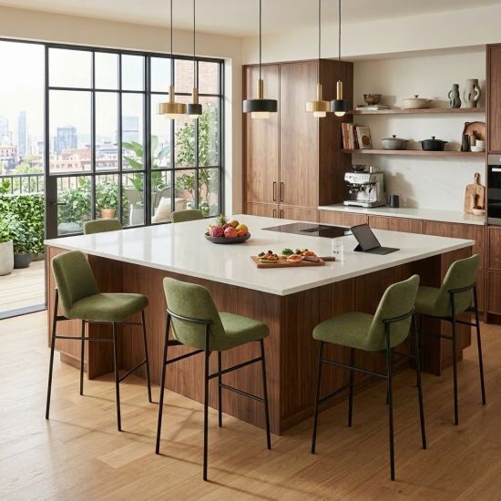 New Classic® Home Furnishings Erik 6-Piece Green Bar Stool Set-1