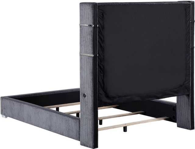 Coaster® Tisdall Gray King Upholstered Fireplace Panel Bed-2