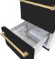 ZLINE Autograph Edition 24" 4.6 Cu. Ft. Black Matte Outdoor-Rated Built-In Refrigerator Drawers with Polished Gold Handles-5