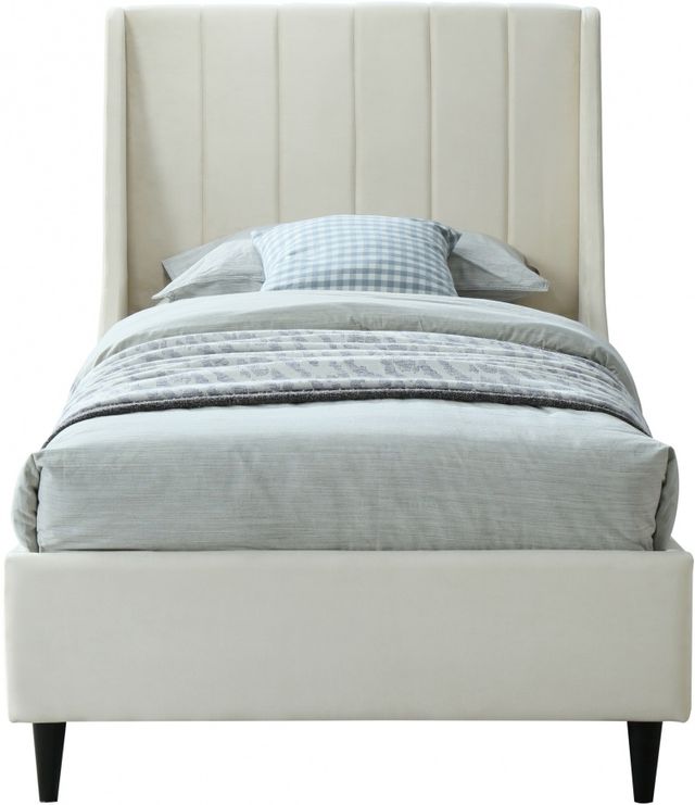 Meridian Furniture Eva Cream Twin Upholstered Panel Bed-1
