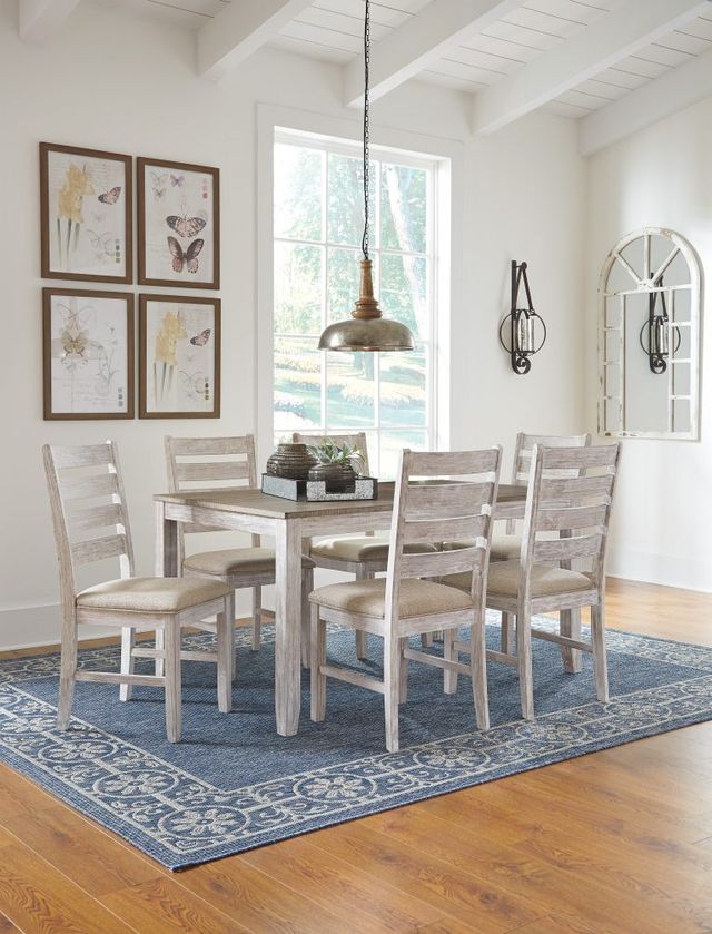 Signature Design by Ashley® Skempton 7-Piece Light Brown/White Dining Table Set-2