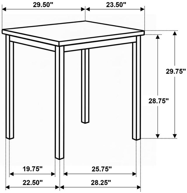 Coaster® Garza Greige Oak Dining Table with Matte Black Base-2