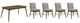 Elements International Malibu 5-Piece Gray/Walnut Dining Set -0