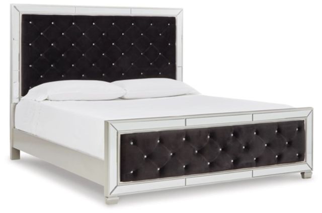 Signature Design by Ashley® Lindenfield 2-Piece Silver Queen Upholstered Panel Bed Set-1