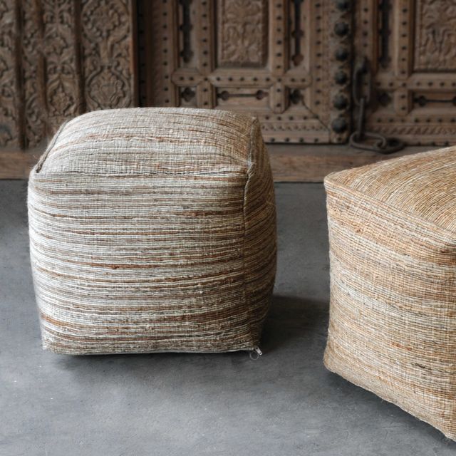 Uttermost® Shiro Beige Pouf-1