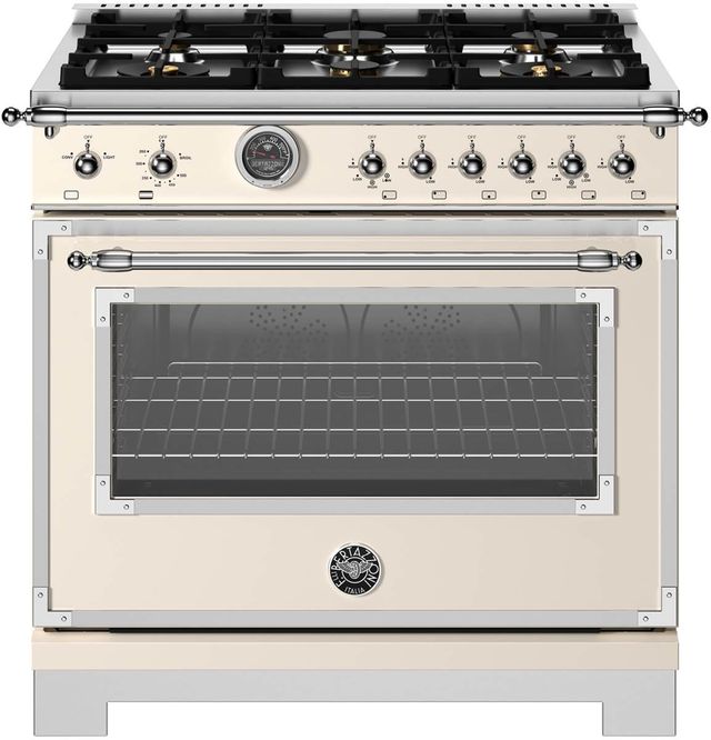 Bertazzoni Heritage Series 36" Ivory Pro Style Gas Range-0