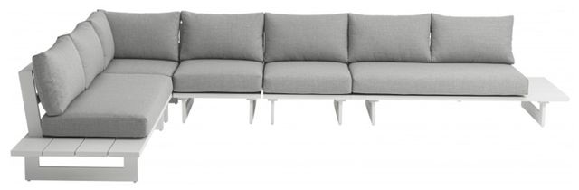 Meridian Furniture Maldives 2-Piece Gray/White Aluminum/Fabric 102" Outdoor Modular Sectional-1